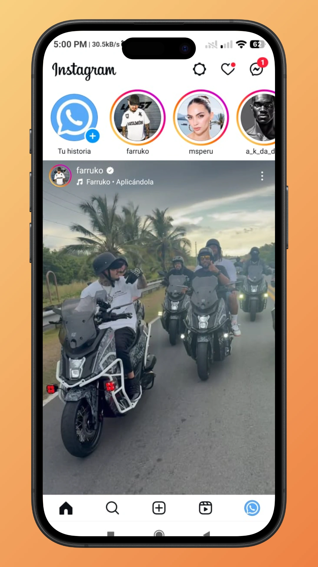 Captura de pantalla del perfil con estilo iPhone y funciones premium
